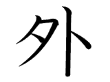 Kanji : Ngoại (外)
